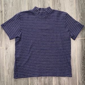 SOLD ❌ Navy blue mock neck shirt sleeve shirt